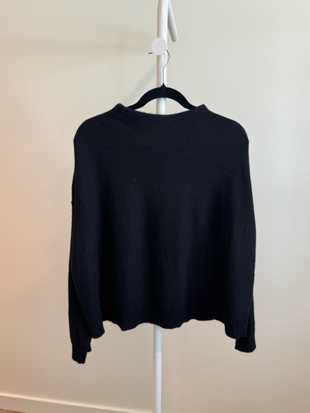 Anthropologie Pilcro Classic mock neck Black cashmere Sweater size XL